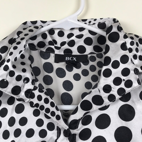 Women’s black and white polka dot swirl top size S - Picture 7 of 12